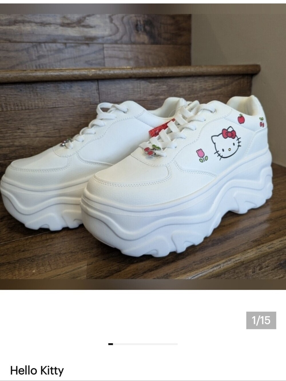 New Sanrio Hello Kitty Platform Sneakers White Woman's US 10 EU 41 From Spain